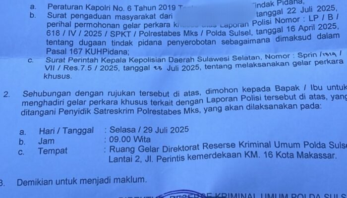 RU Desak SP3, Sebut Kasus Penyerobotan Rumah Sarat Intimidasi