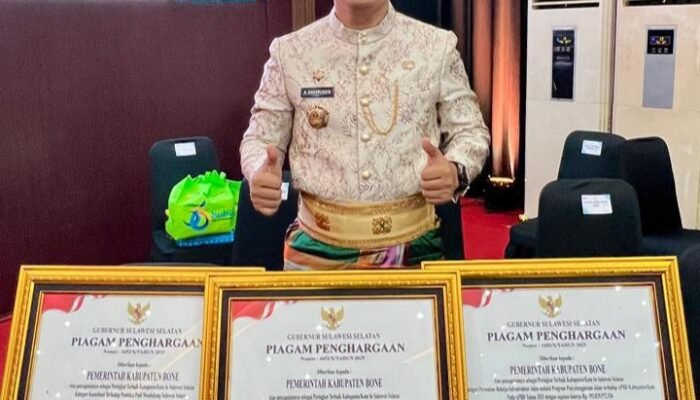 Bone Borong Tiga Penghargaan, Tegaskan Dominasi Pangan dan Infrastruktur Sulsel