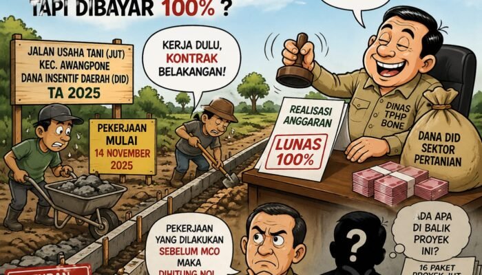 DID 2025 Bone Bermasalah? Proyek Jalan Tanpa Kontrak, Dana Cair 100 Persen