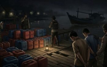 Penggerebekan Solar Subsidi di Awangpone: Jeriken Diamankan, Kapal Tak Tertangkap