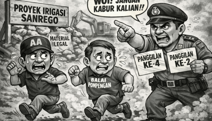Material Ilegal Proyek Irigasi Sanrego Diselidiki, Terduga Terus Mangkir dari Panggilan Polisi