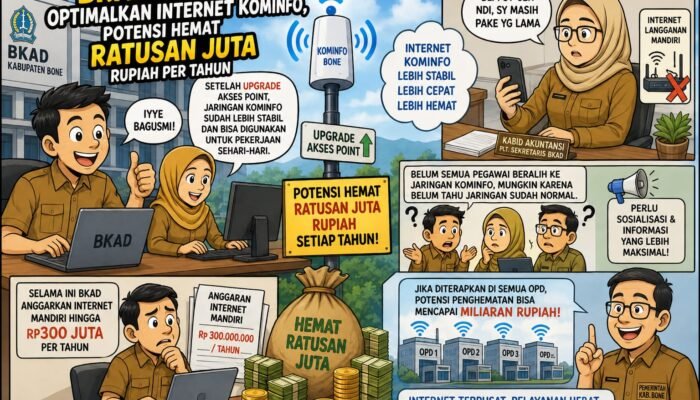 BKAD Bone Optimalkan Internet Kominfo, Potensi Hemat Ratusan Juta Rupiah per Tahun