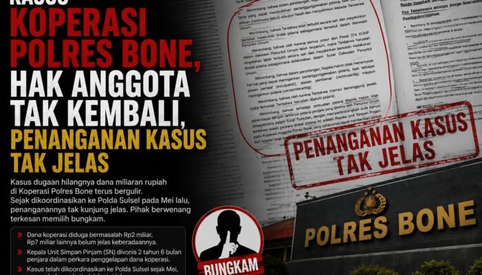 Kasus Koperasi Polres Bone Masih Menggantung, Pejabat Bungkam